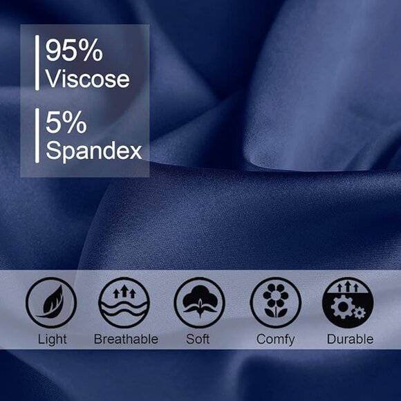 Navy Blue Women's Satin Sleepwear Set - Picture 9 of 9